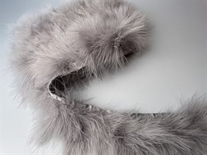 Fjerbånd - grå, 9 cm